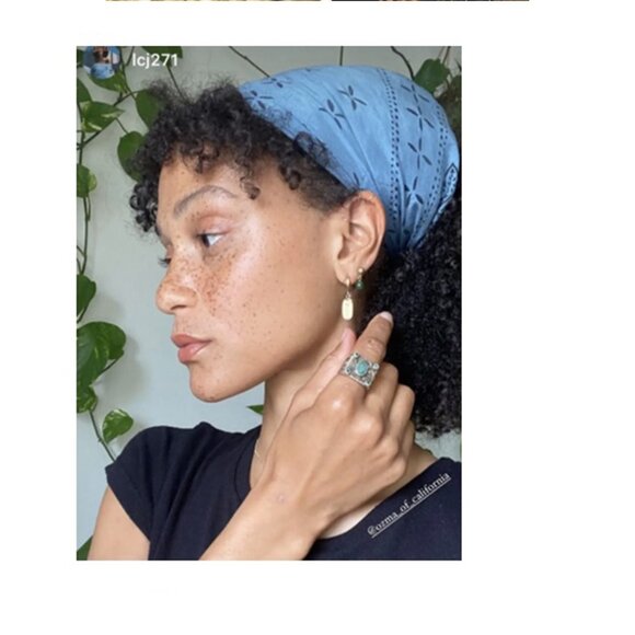 Ozma 1930's silk Bandana | BLUE Jean - Picture 3 of 9